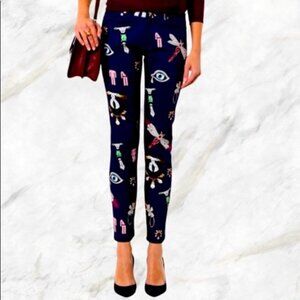 MARY KATRANTZOU SZ 28 Celebrity  Designer Symbol Skinny Mid-Rise Jeans